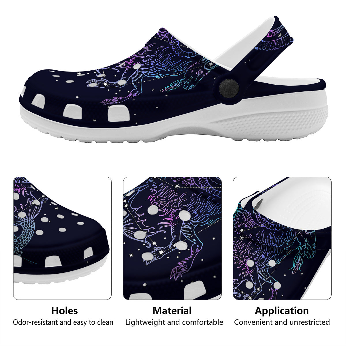Constellation Capricorn Print Clog-grizzshop