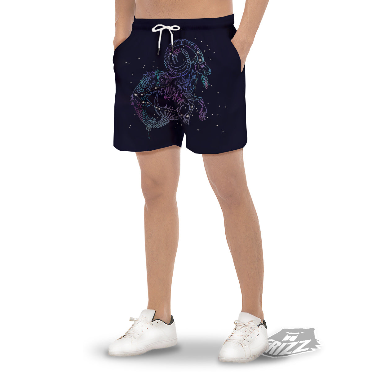 Constellation Capricorn Print Men's Gym Shorts-grizzshop