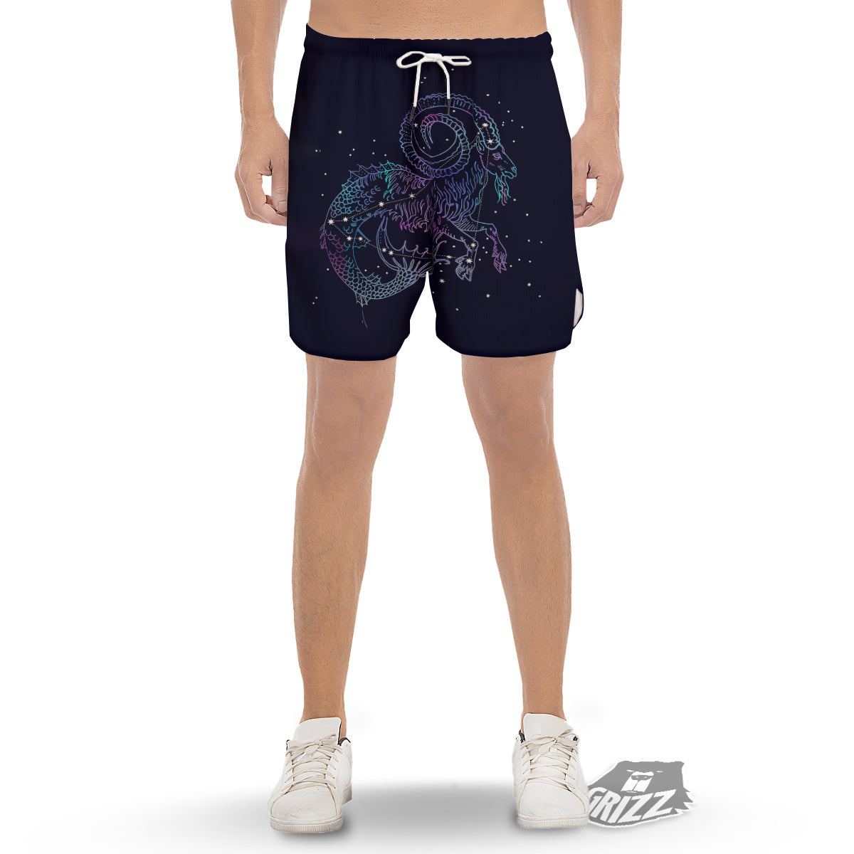 Constellation Capricorn Print Men's Gym Shorts-grizzshop