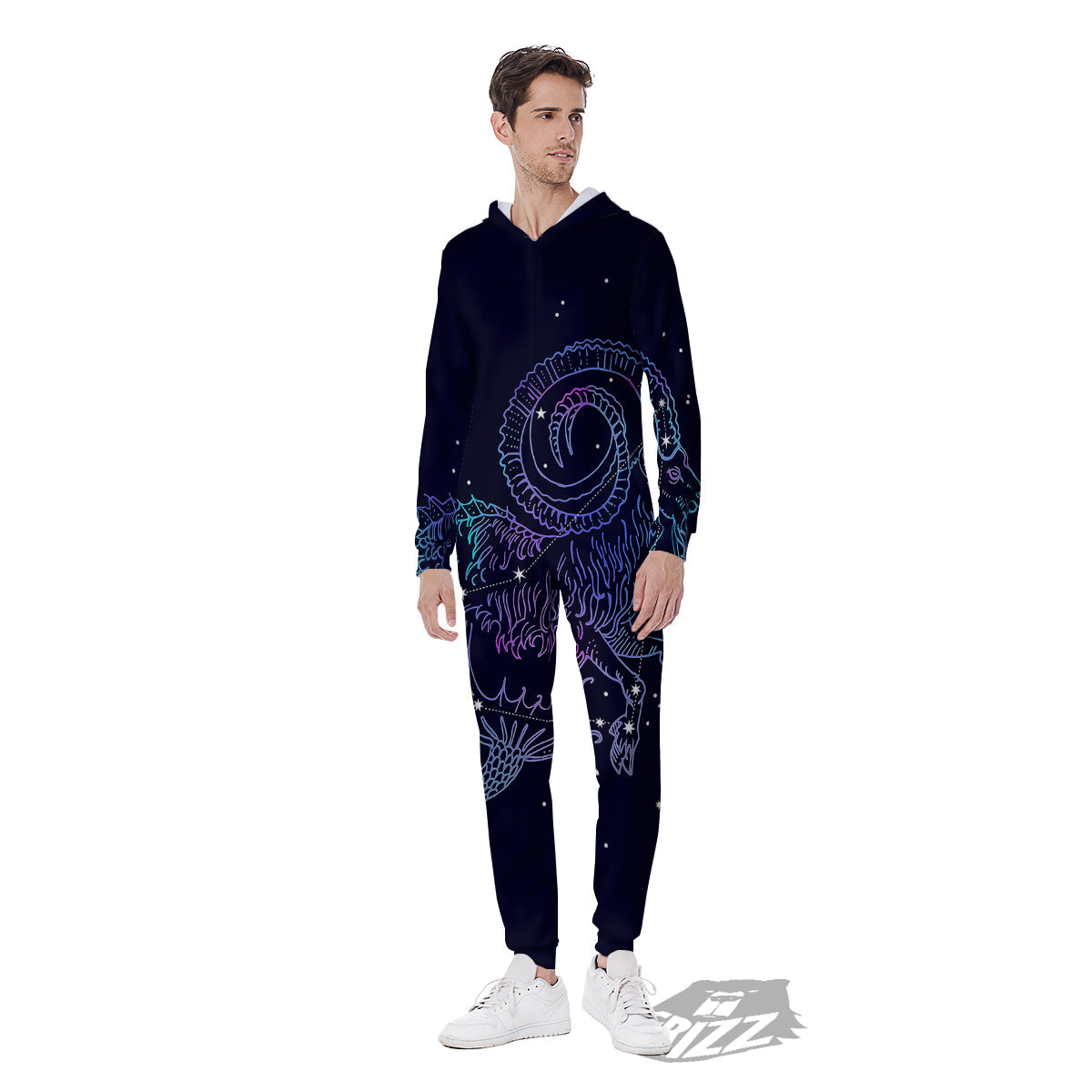 Constellation Capricorn Print Men's Jumpsuit-grizzshop