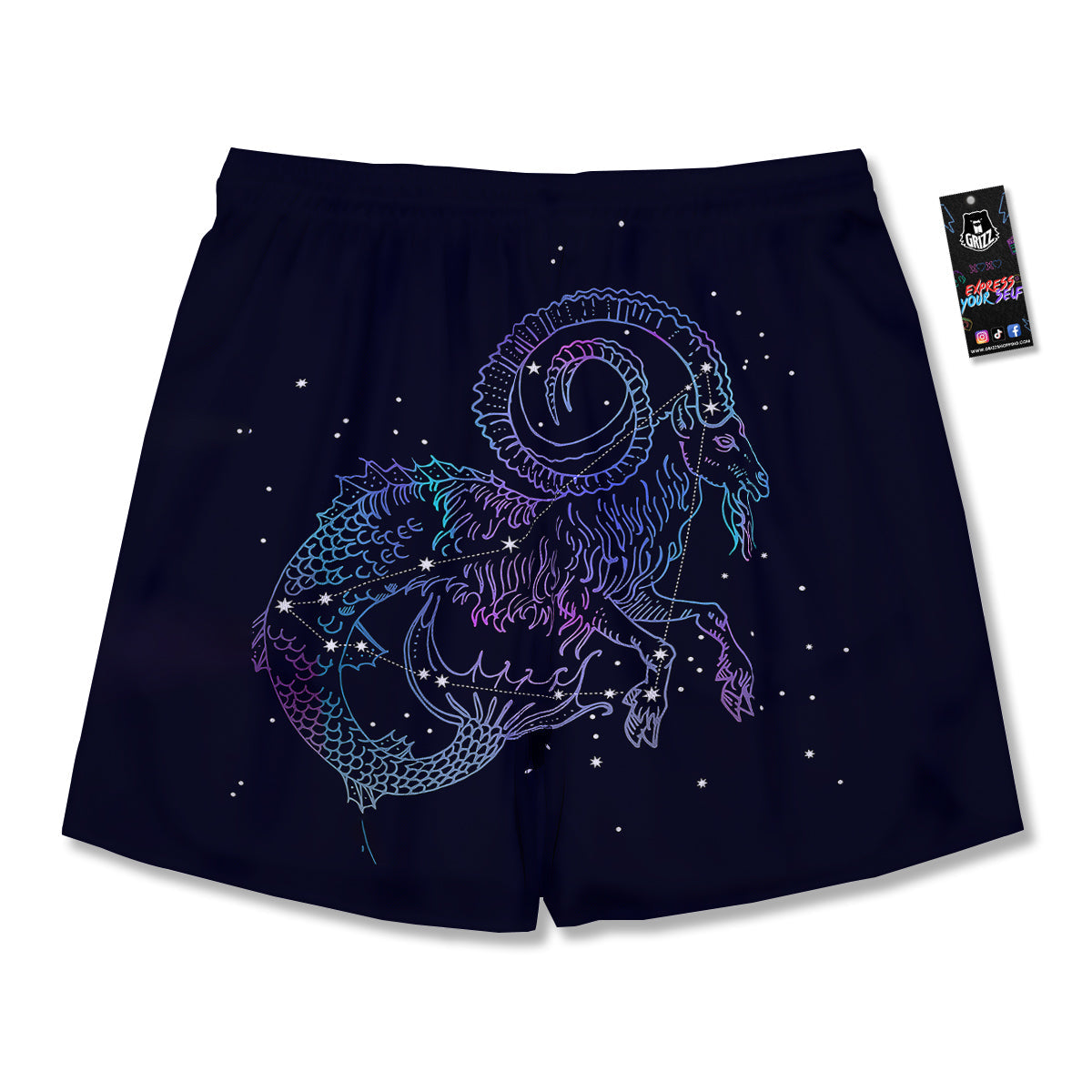 Constellation Capricorn Print Men's Running Shorts-grizzshop