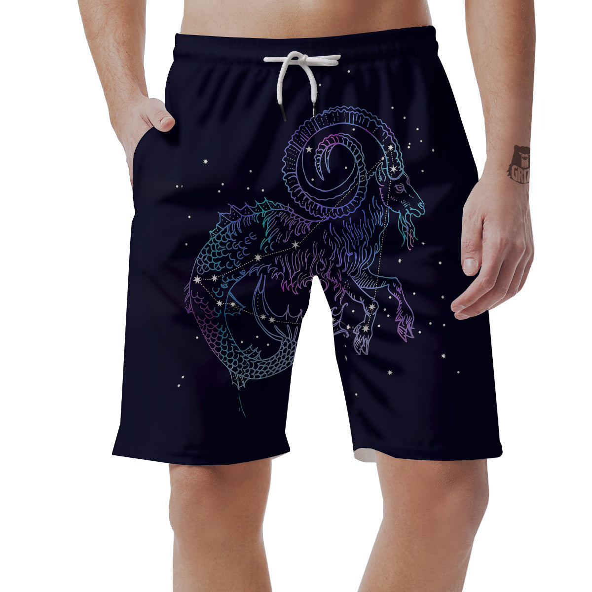 Constellation Capricorn Print Men's Shorts-grizzshop