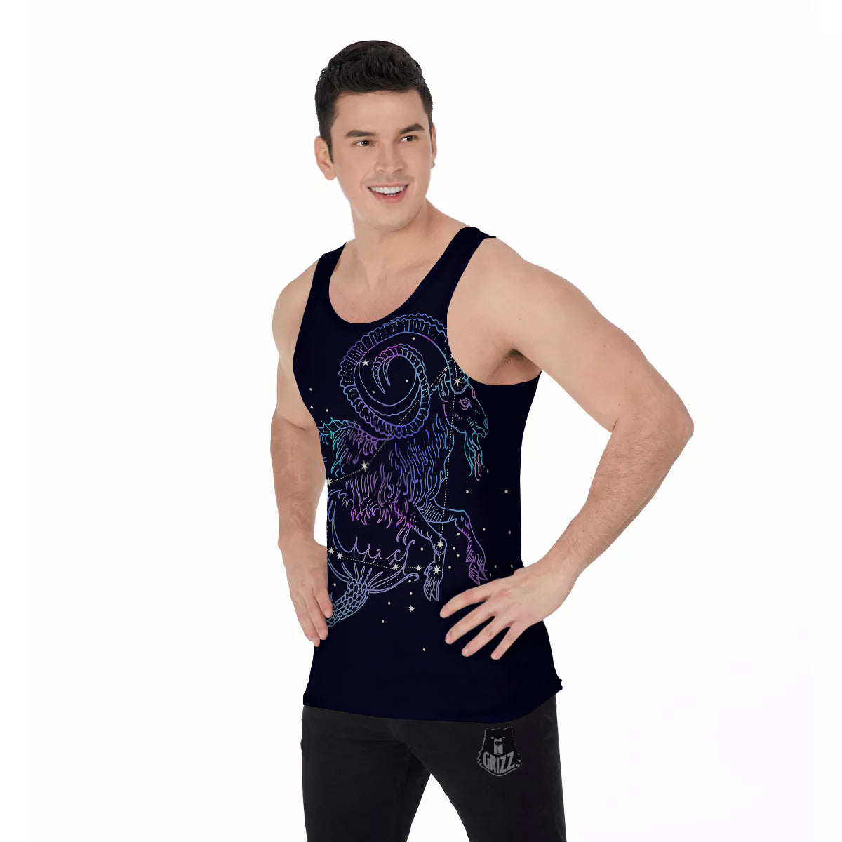 Constellation Capricorn Print Men's Tank Top-grizzshop