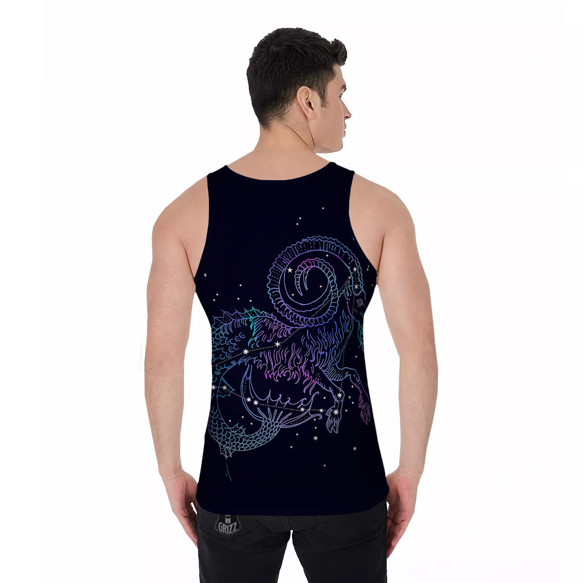 Constellation Capricorn Print Men's Tank Top-grizzshop