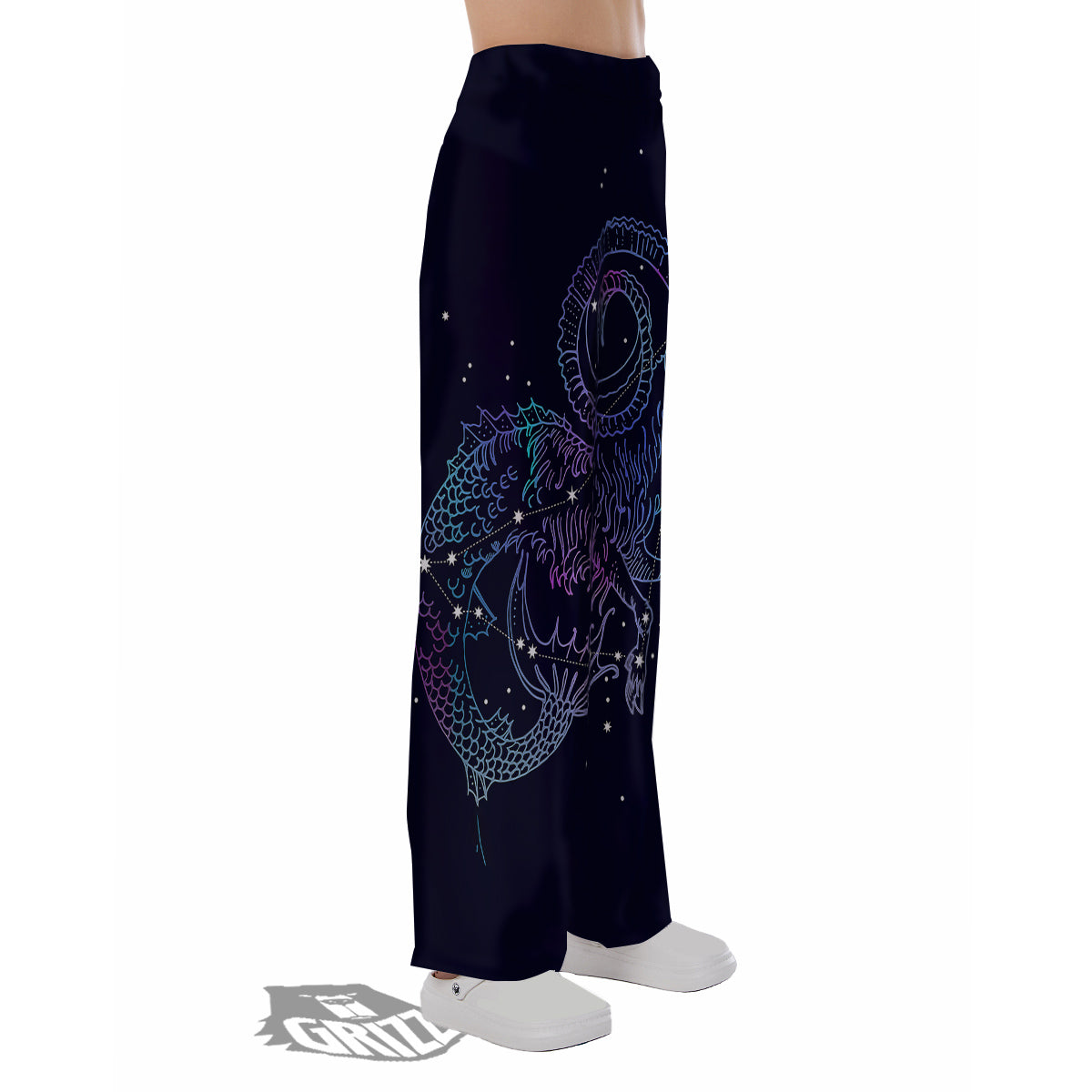 Constellation Capricorn Print Pajama Pants-grizzshop