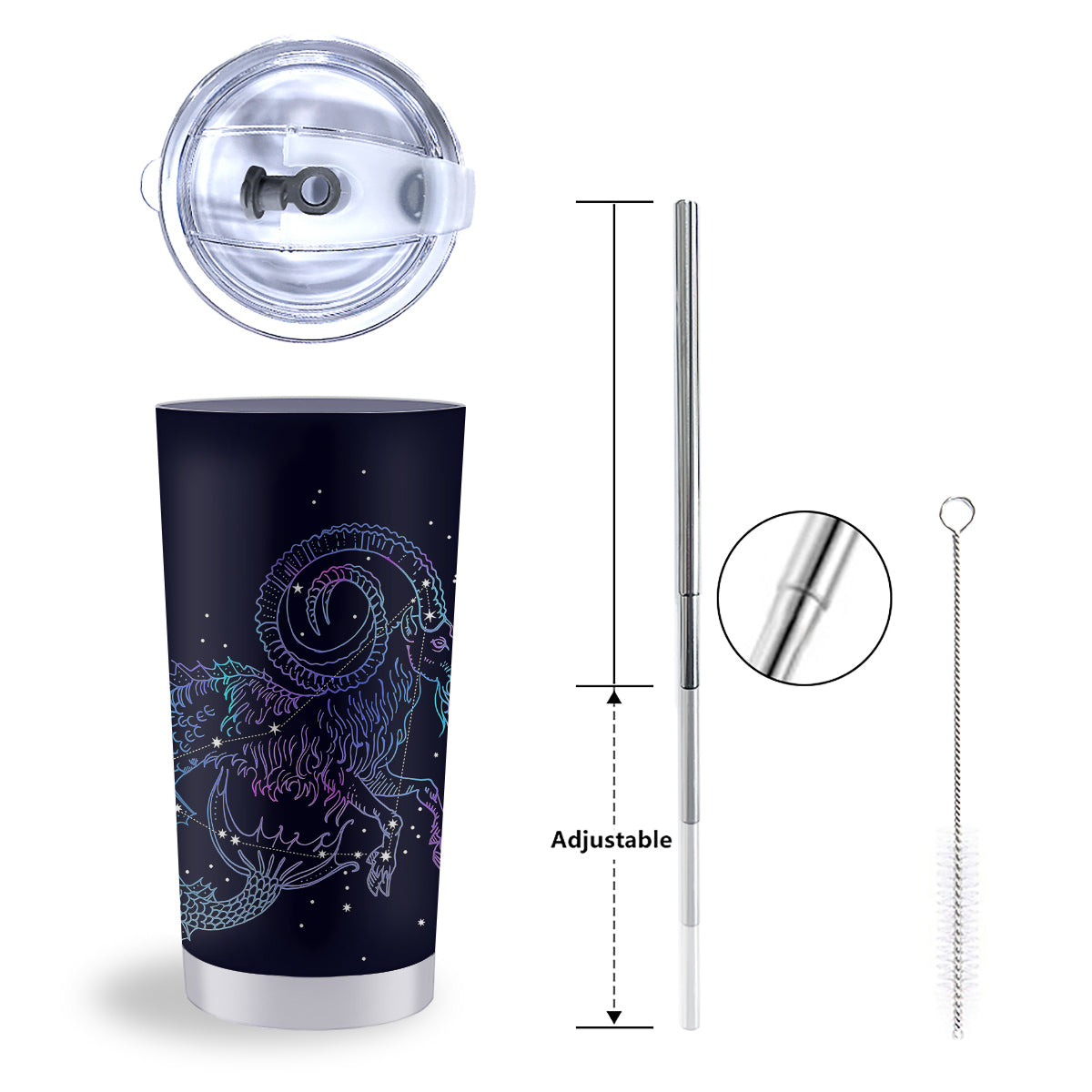 Constellation Capricorn Print Tumbler-grizzshop