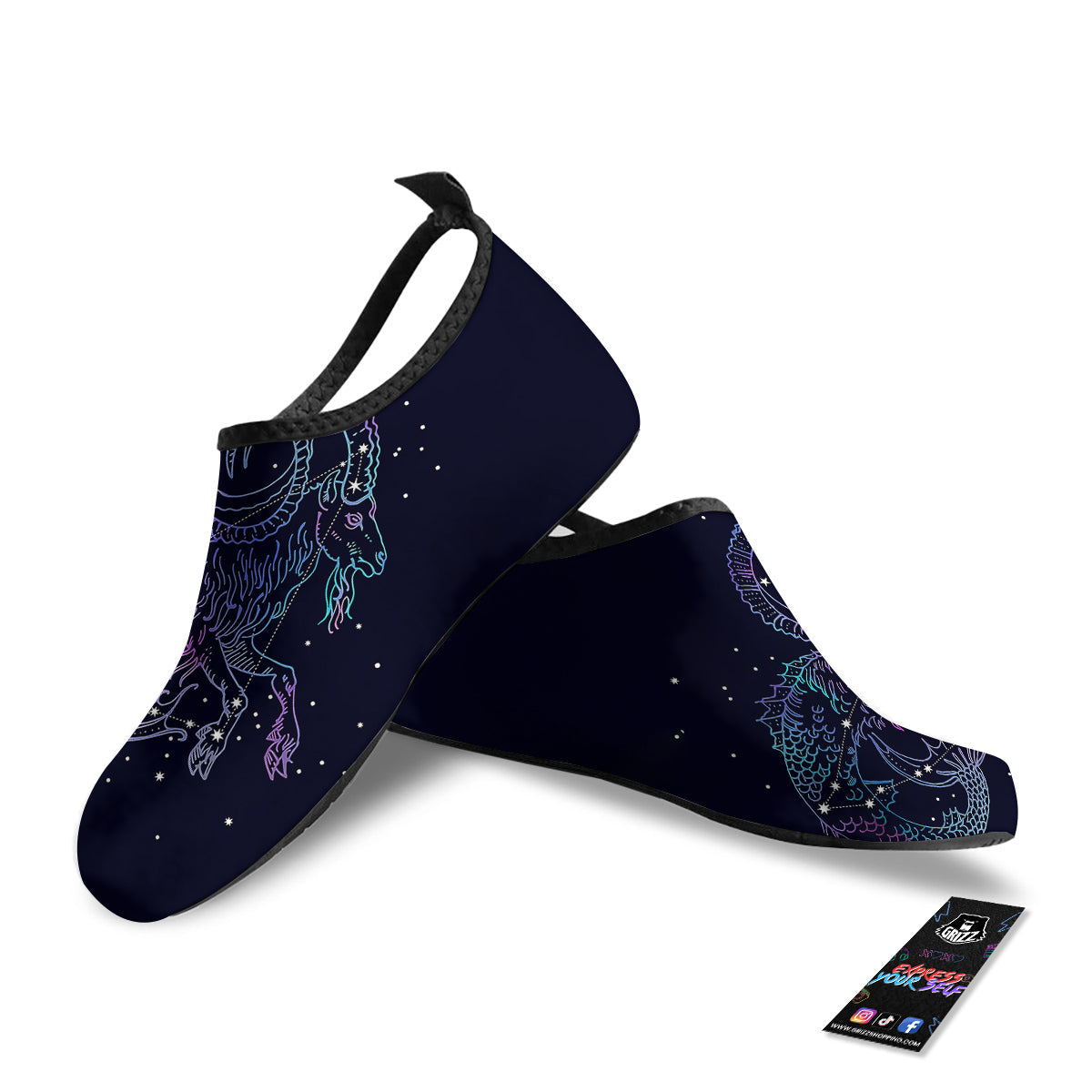 Constellation Capricorn Print Water Shoes-grizzshop