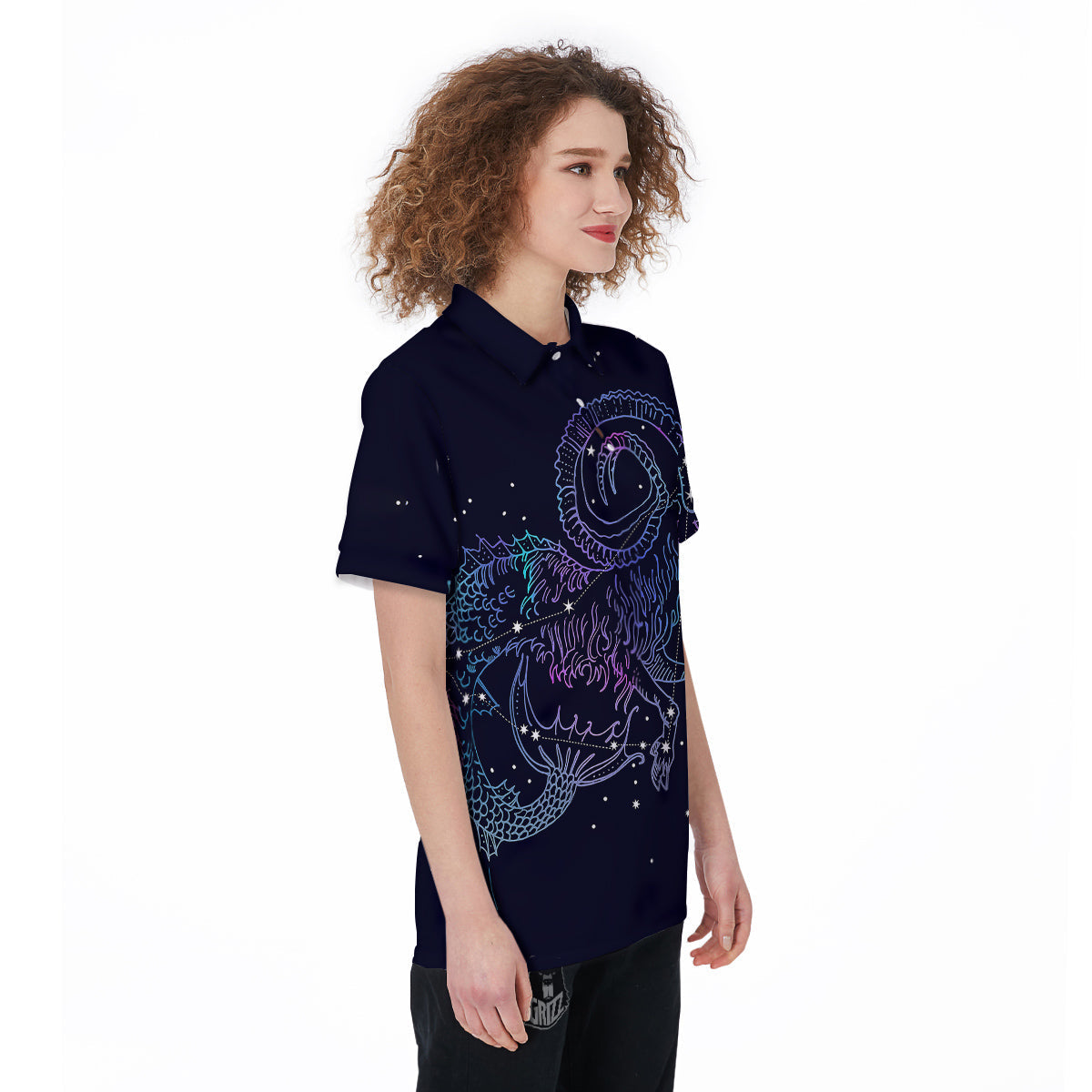 Constellation Capricorn Print Women's Golf Shirts-grizzshop