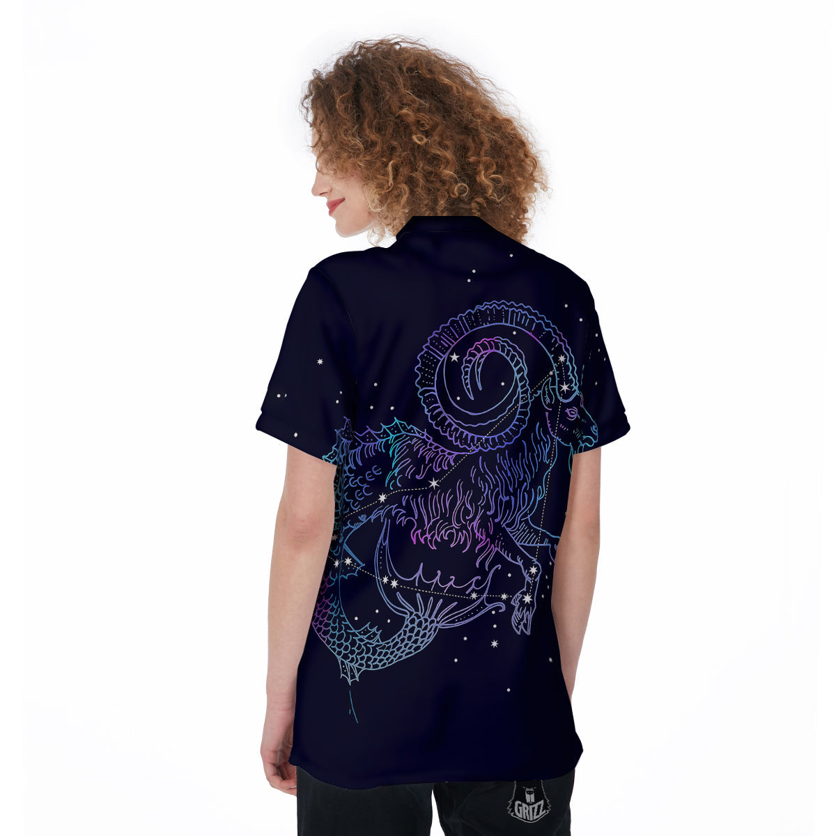 Constellation Capricorn Print Women's Golf Shirts-grizzshop