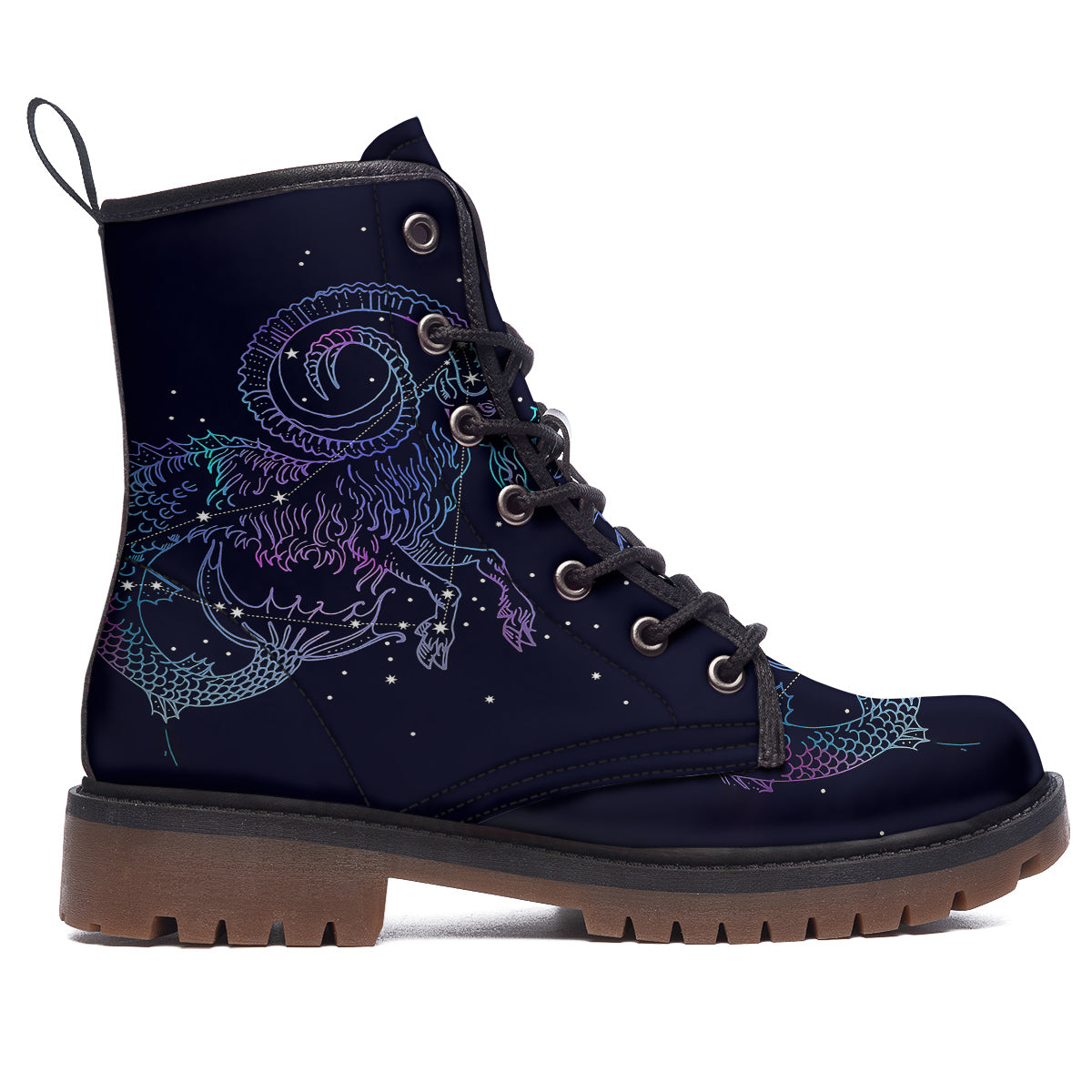 Constellation Capricorn Print Work Boots-grizzshop