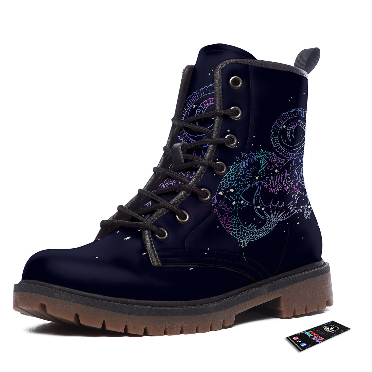 Constellation Capricorn Print Work Boots-grizzshop