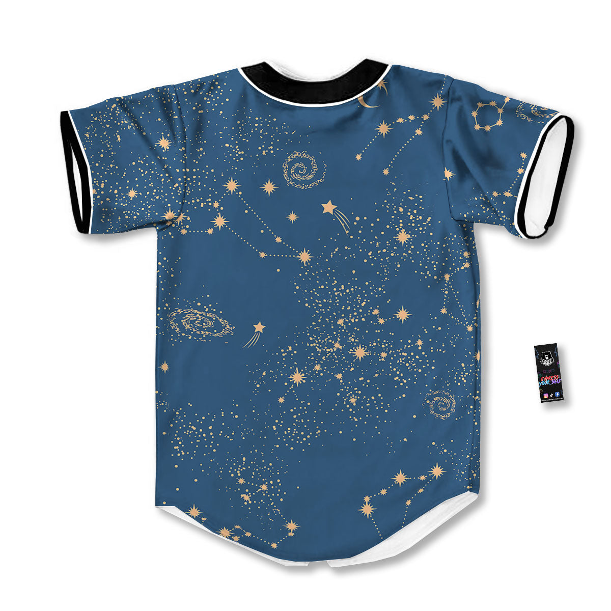 Constellation Cosmic Print Pattern Baseball Jersey-grizzshop