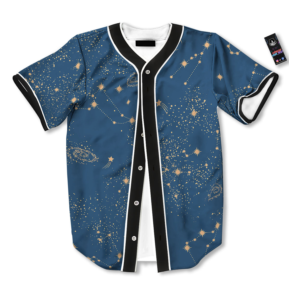 Constellation Cosmic Print Pattern Baseball Jersey-grizzshop