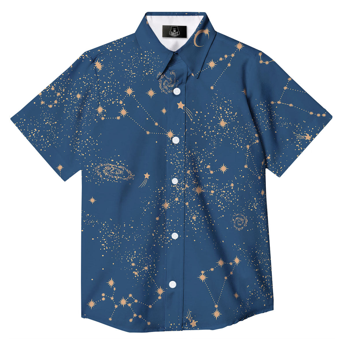 Constellation Cosmic Print Pattern Button Up Shirt-grizzshop