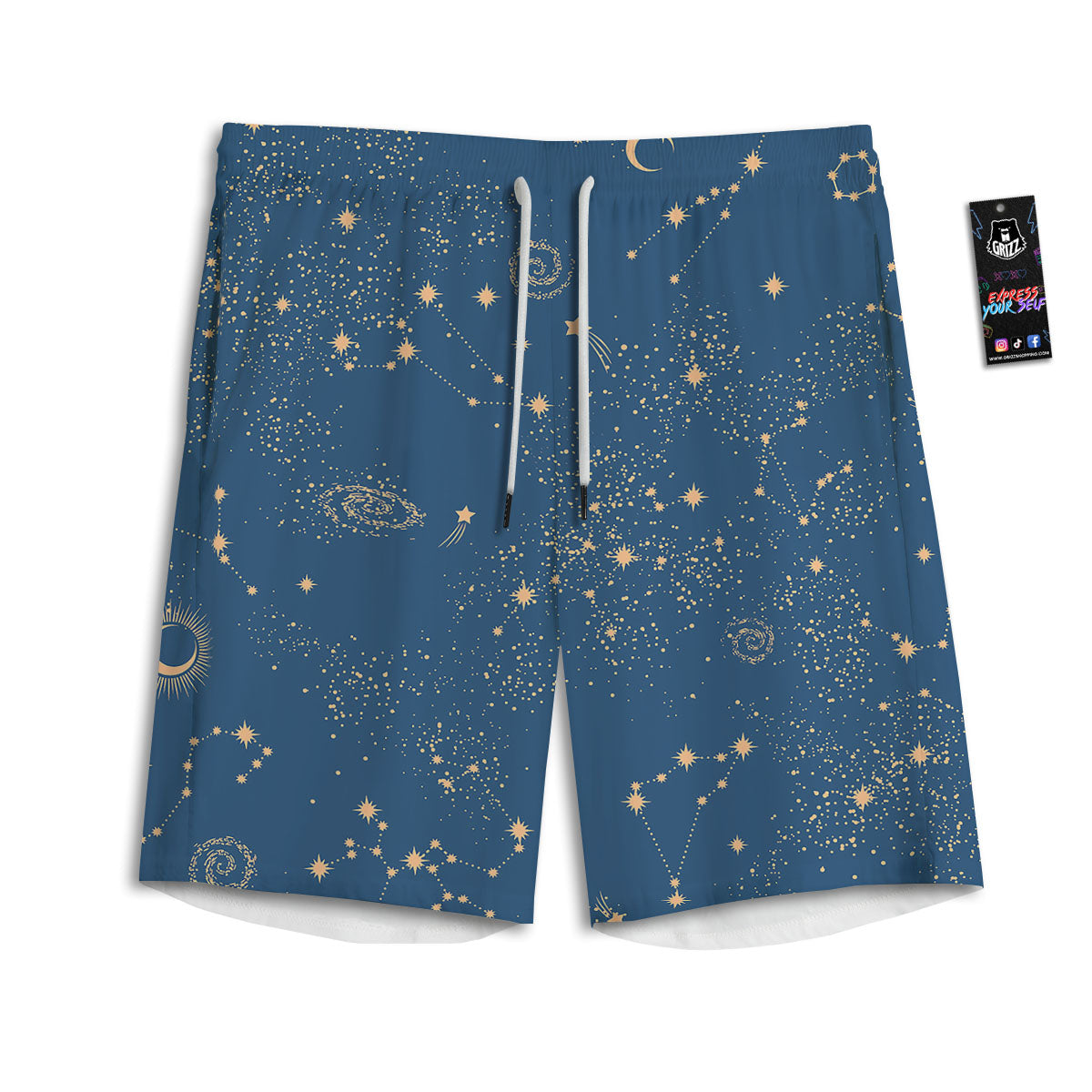 Constellation Cosmic Print Pattern Men's Athletic Shorts