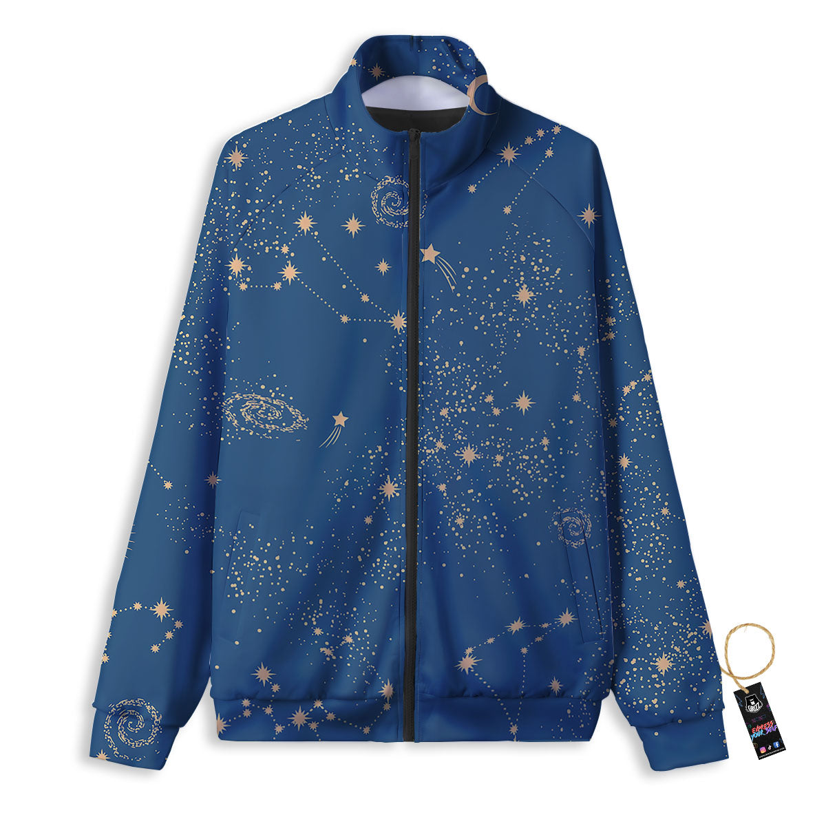 Constellation Cosmic Print Pattern Track Jacket-grizzshop