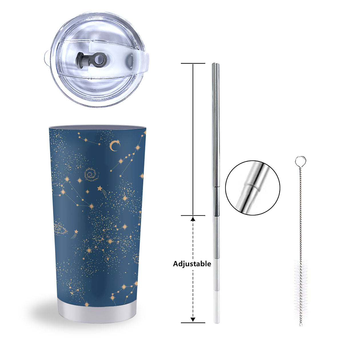 Constellation Cosmic Print Pattern Tumbler-grizzshop