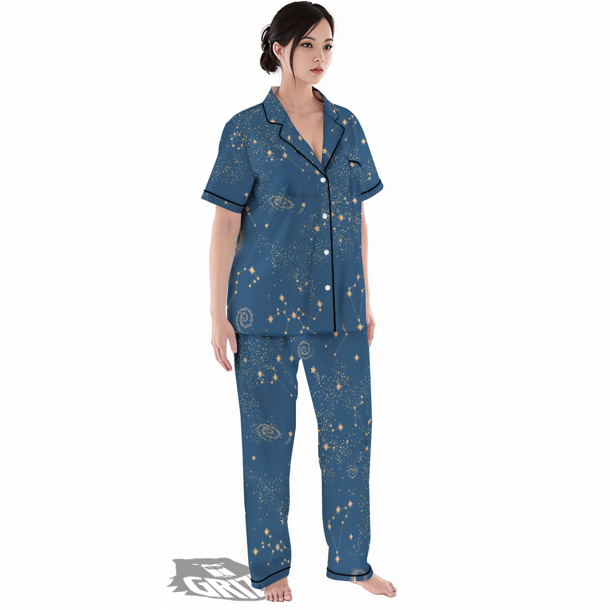 Constellation Cosmic Print Pattern Women's Pajamas Set-grizzshop