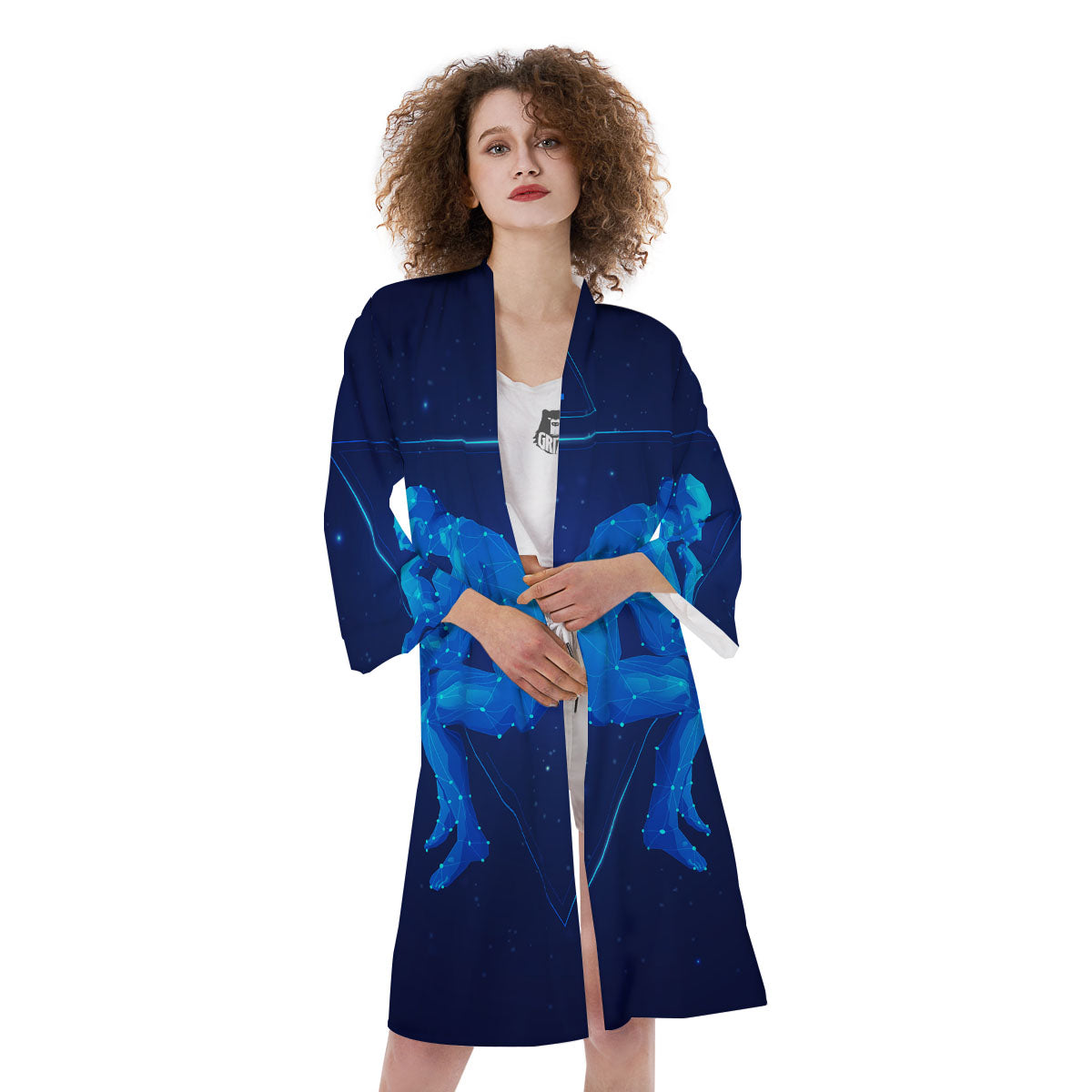 Constellation Gemini Print Kimono-grizzshop