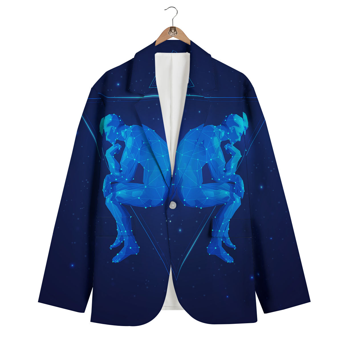 Constellation Gemini Print Men's Blazer-grizzshop