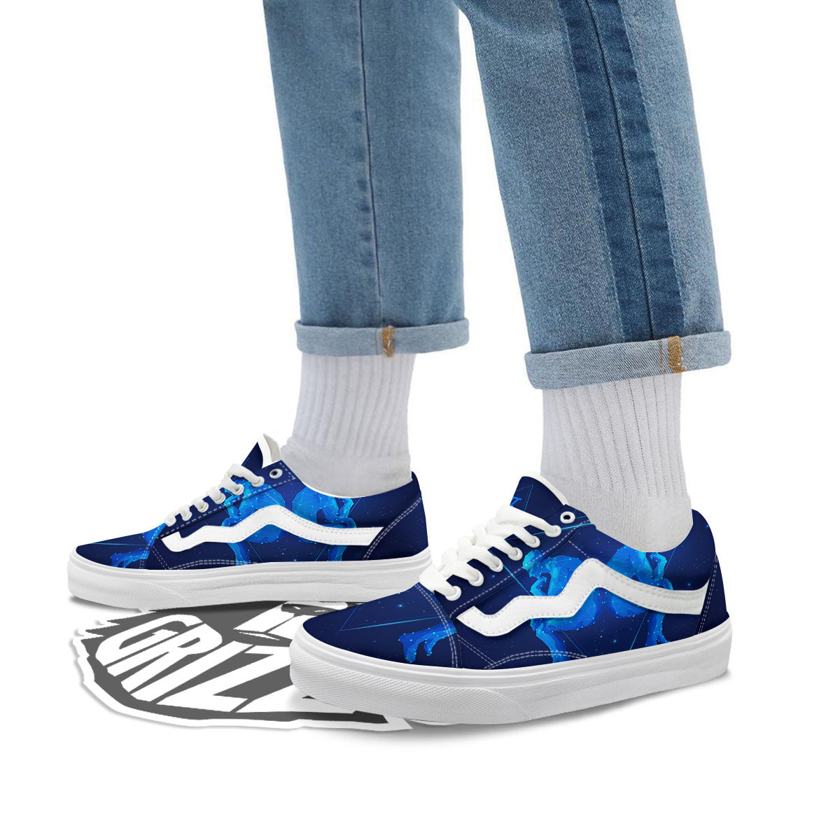 Constellation Gemini Print Skate Shoes-grizzshop