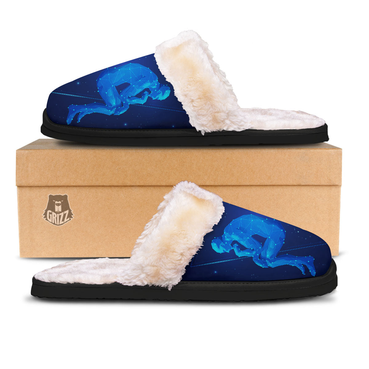 Constellation Gemini Print Slippers-grizzshop