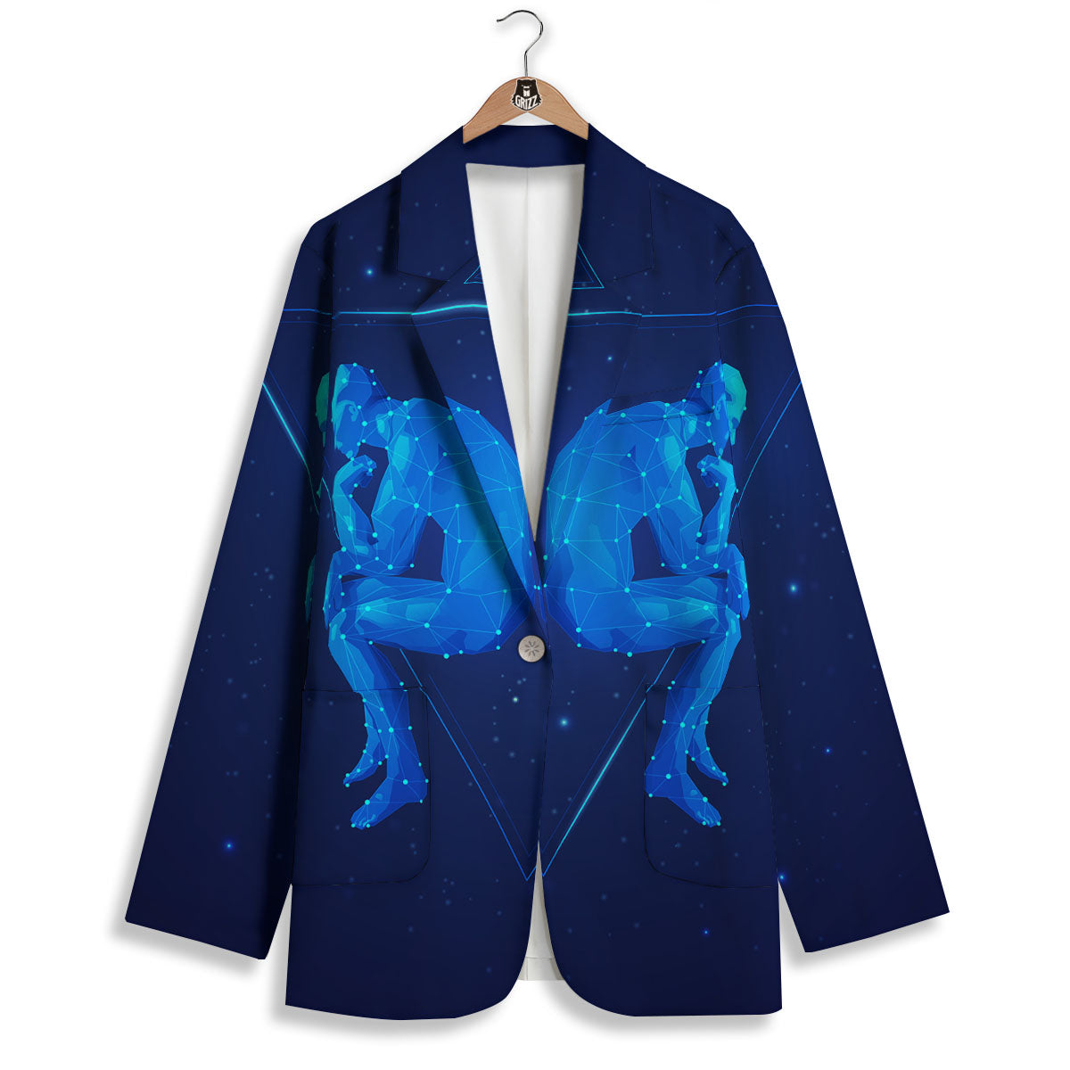 Constellation Gemini Print Women's Blazer-grizzshop