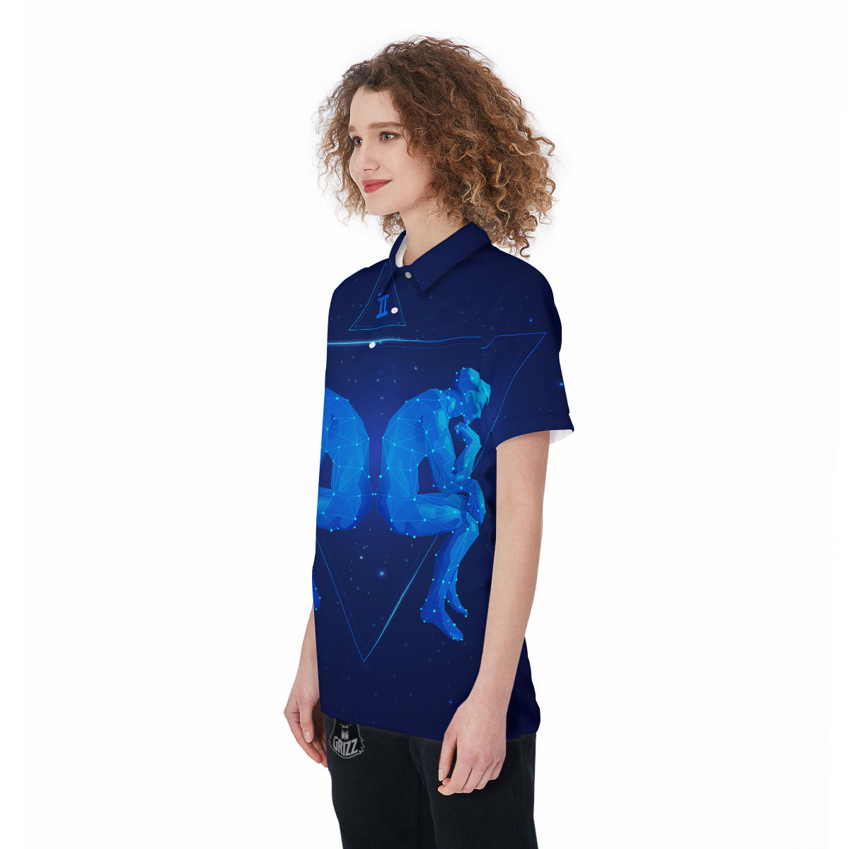 Constellation Gemini Print Women's Golf Shirts-grizzshop