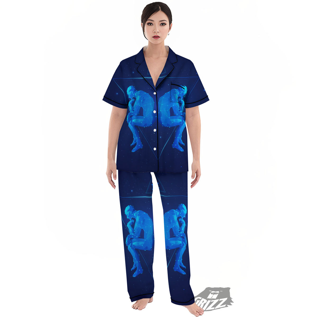 Constellation Gemini Print Women's Pajamas Set-grizzshop