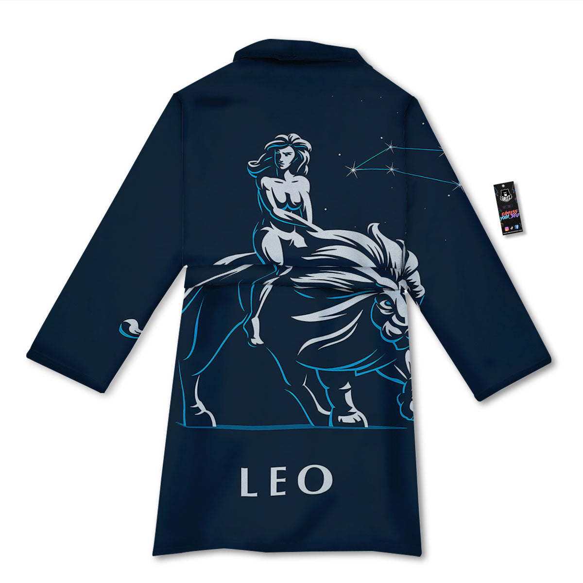 Constellation Leo Print Bathrobe-grizzshop