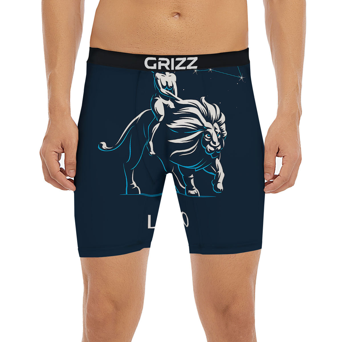 Constellation Leo Print Boxer Briefs-grizzshop
