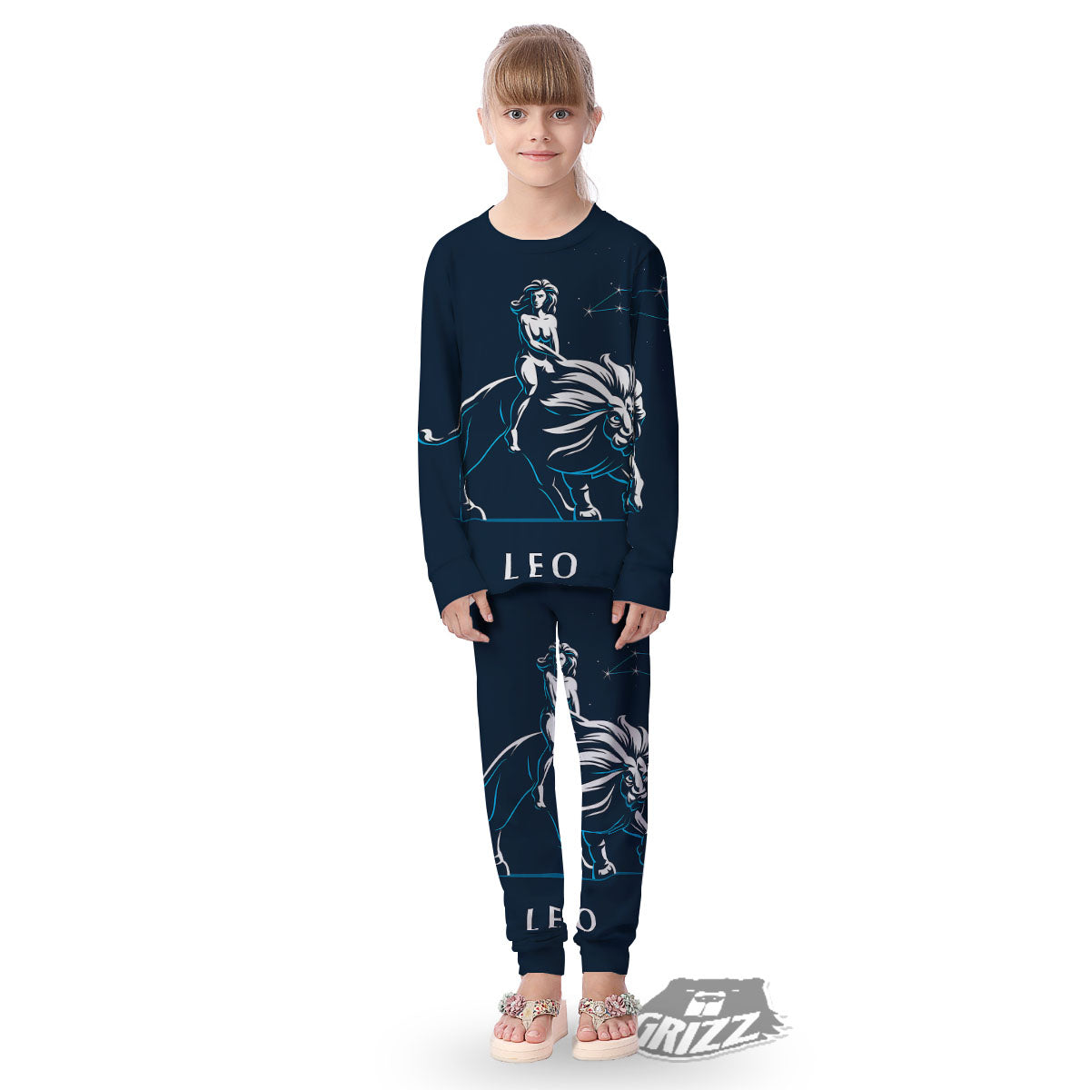 Constellation Leo Print Kid's Pajamas-grizzshop