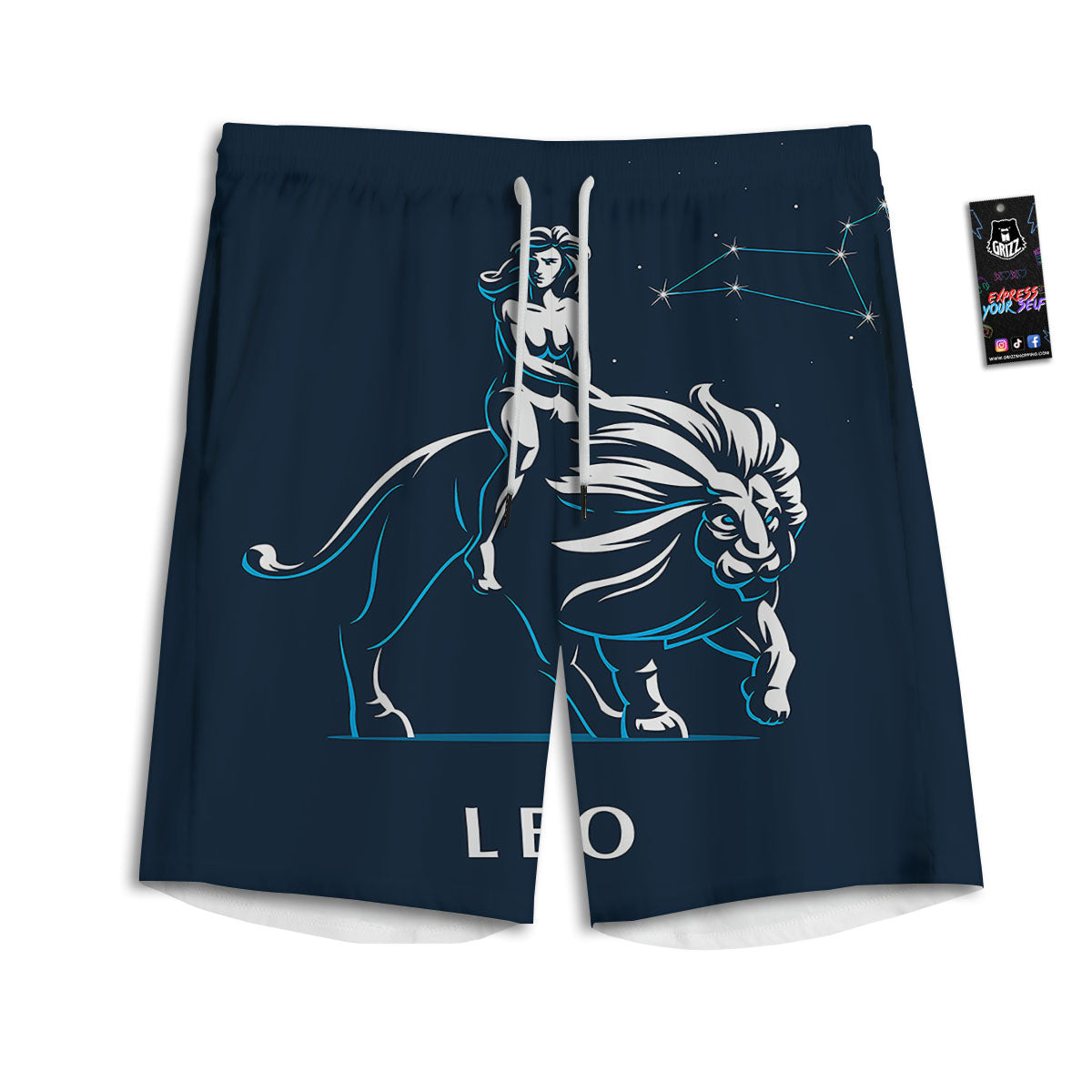 Constellation Leo Print Men's Athletic Shorts