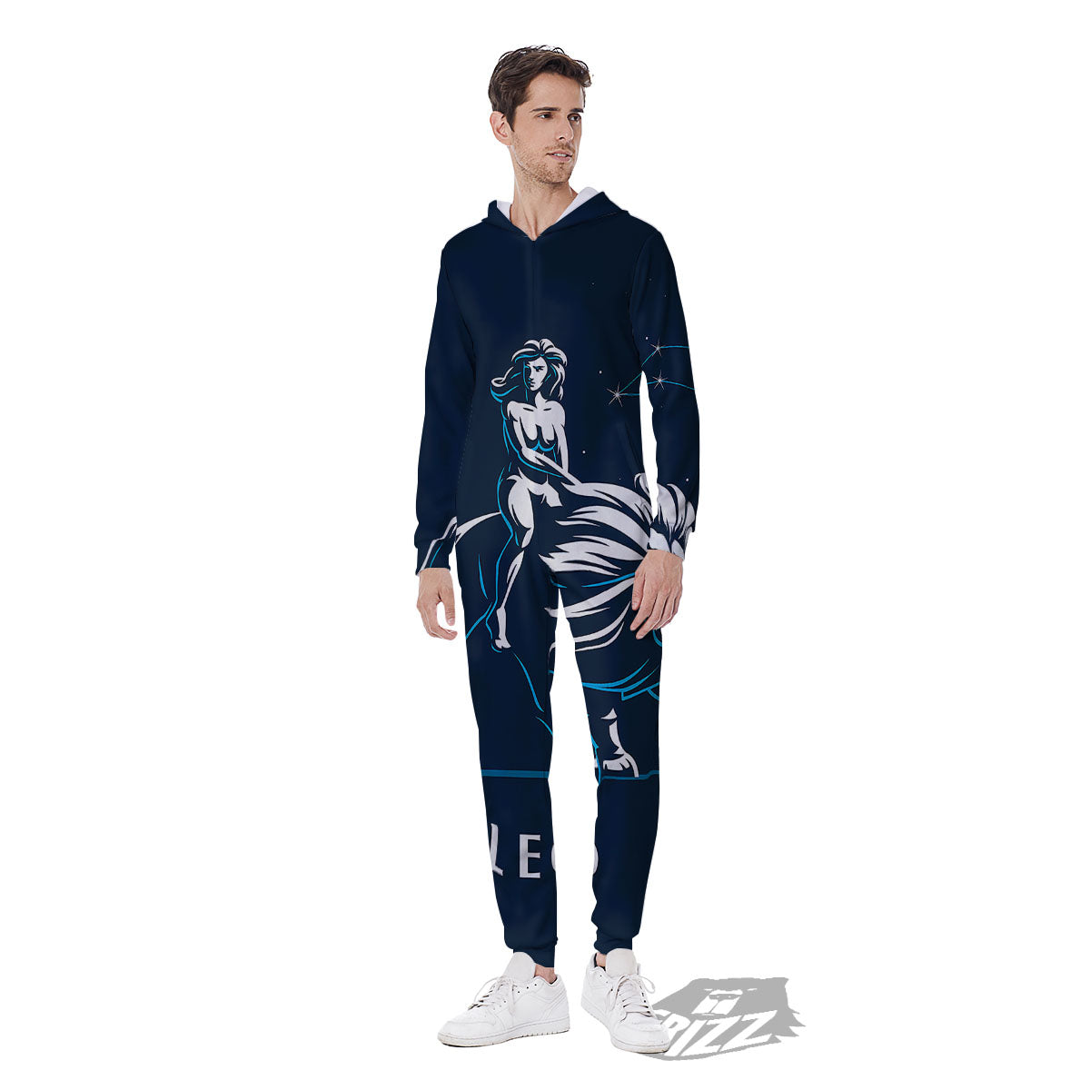 Constellation Leo Print Men's Jumpsuit-grizzshop