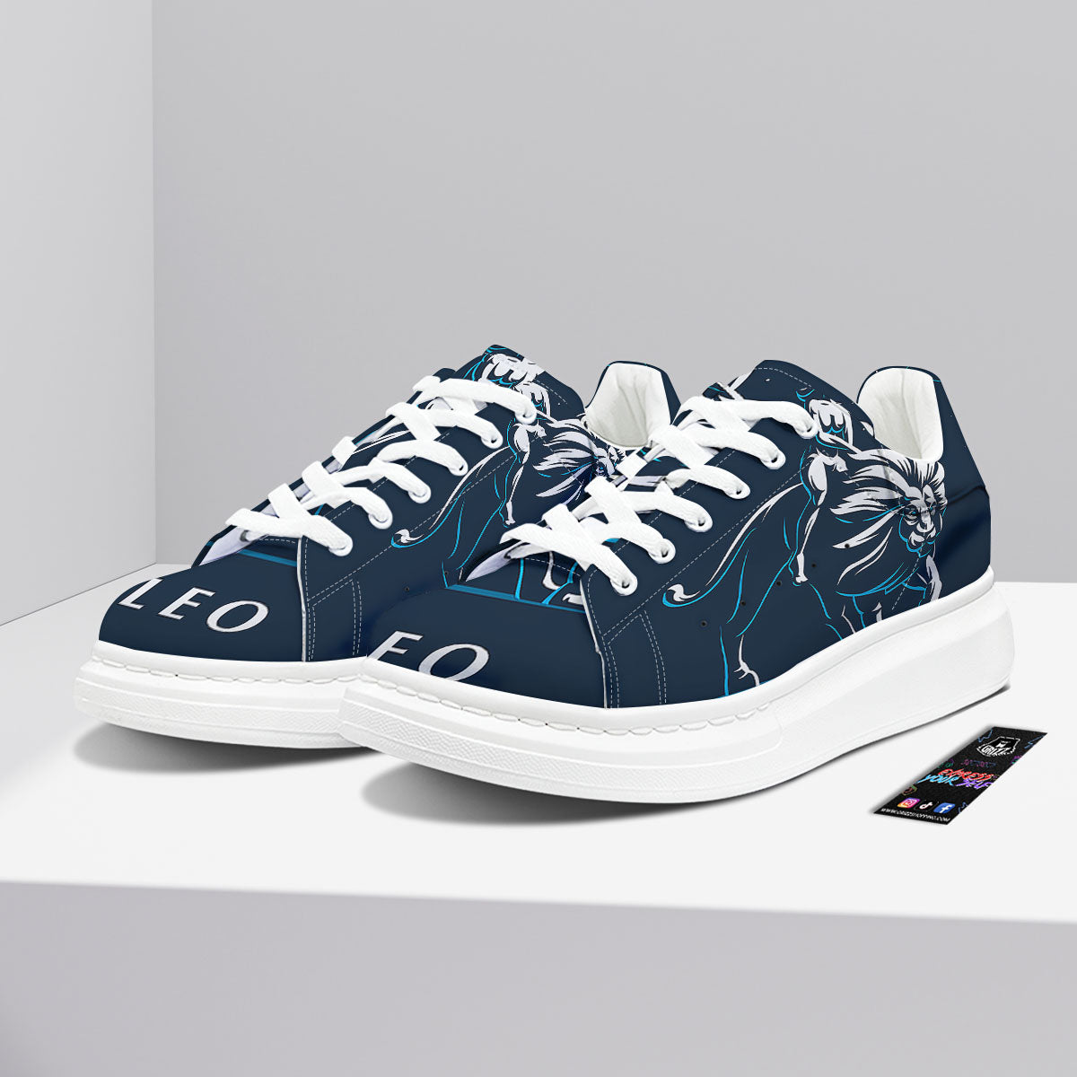 Constellation Leo Print Platform Shoes-grizzshop