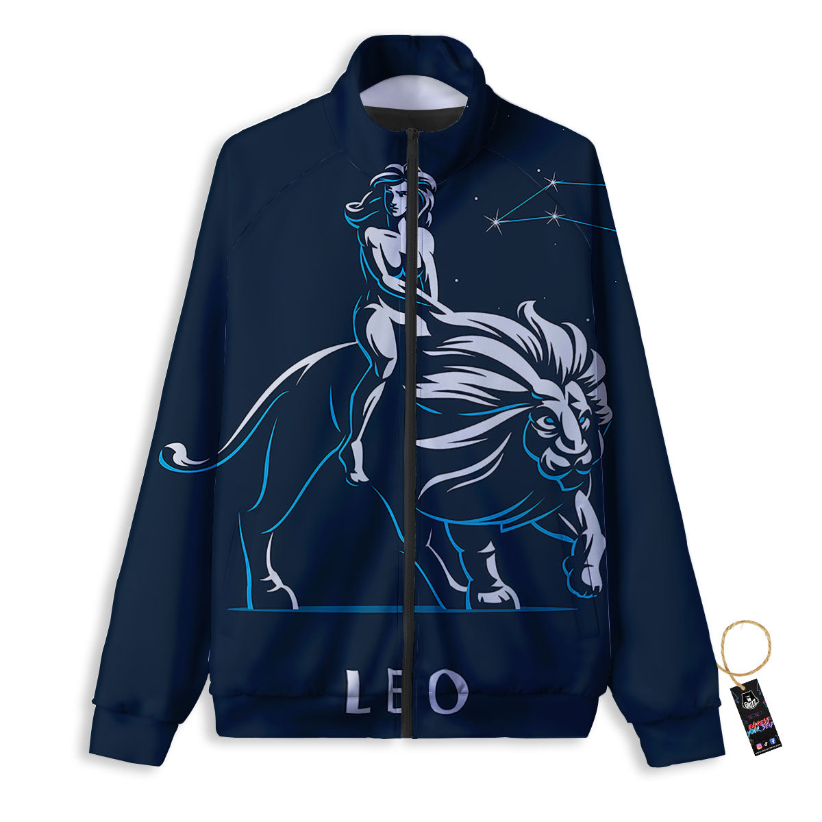 Constellation Leo Print Track Jacket-grizzshop