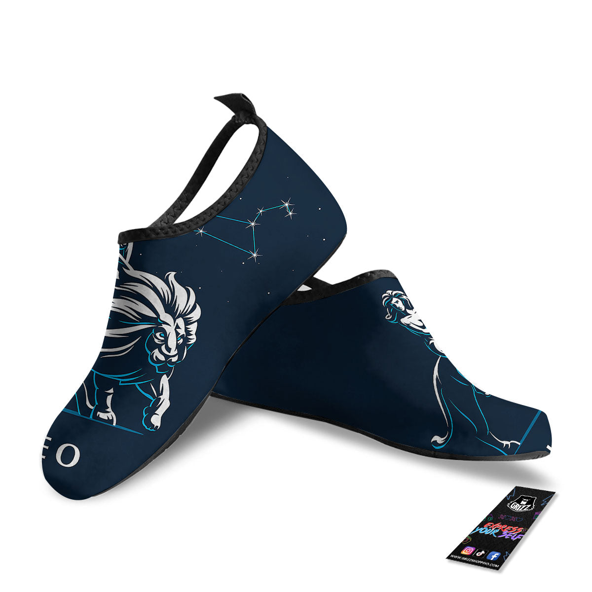 Constellation Leo Print Water Shoes-grizzshop