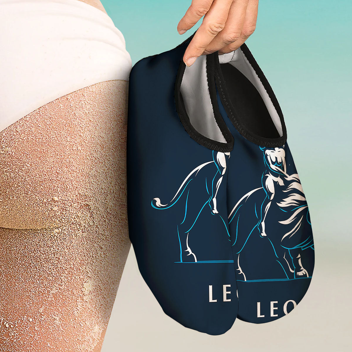 Constellation Leo Print Water Shoes-grizzshop