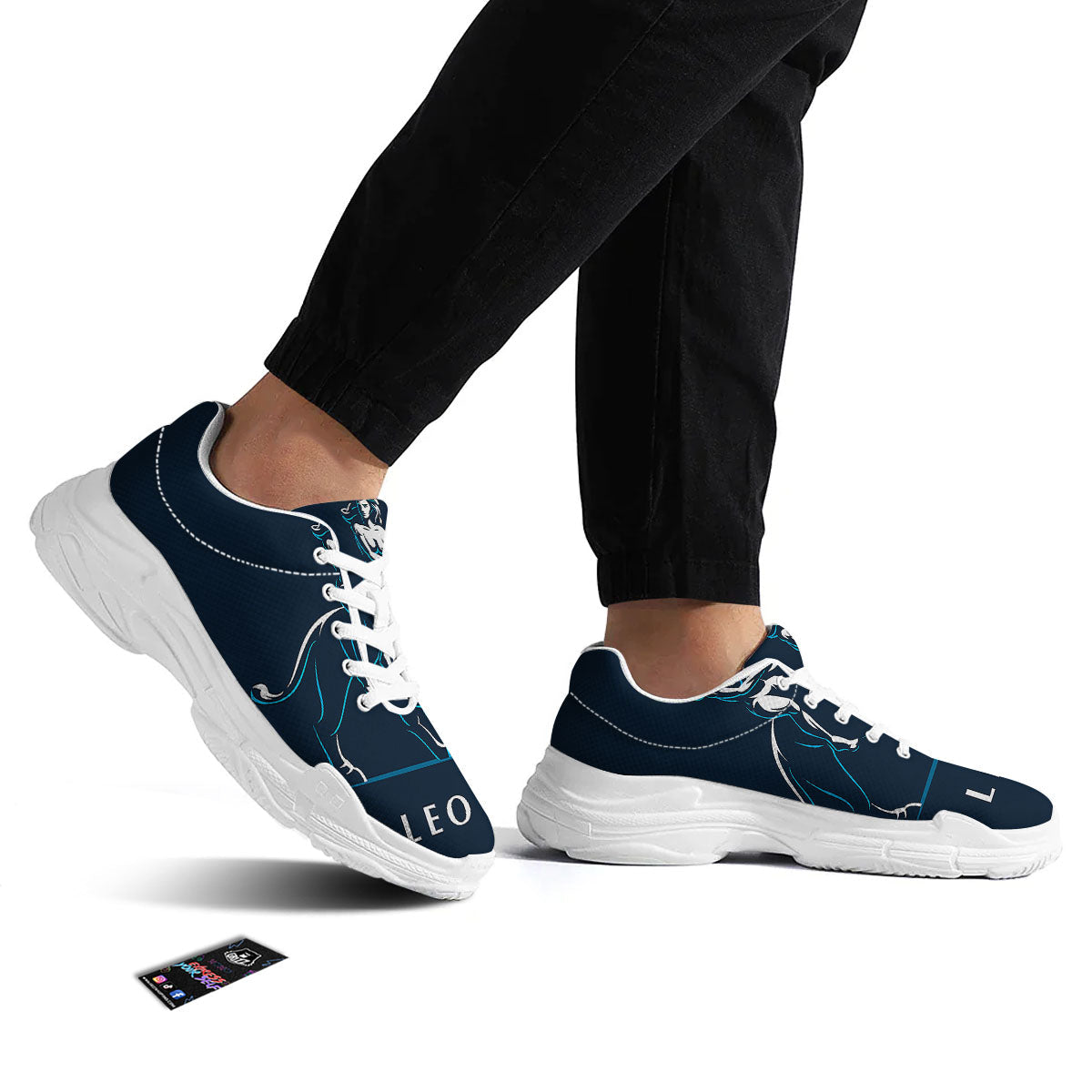Constellation Leo Print White Chunky Shoes-grizzshop