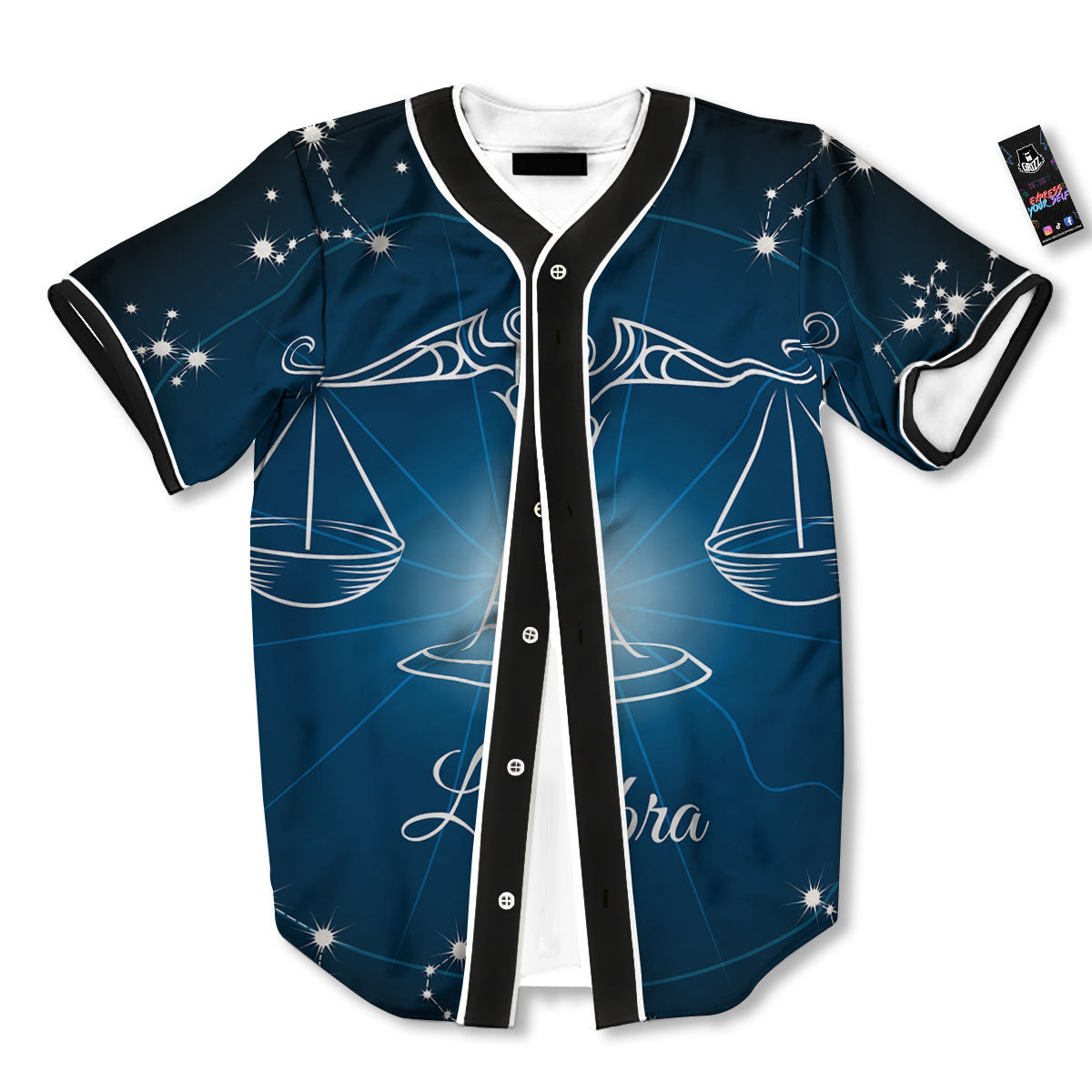 Constellation Libra Print Baseball Jersey-grizzshop