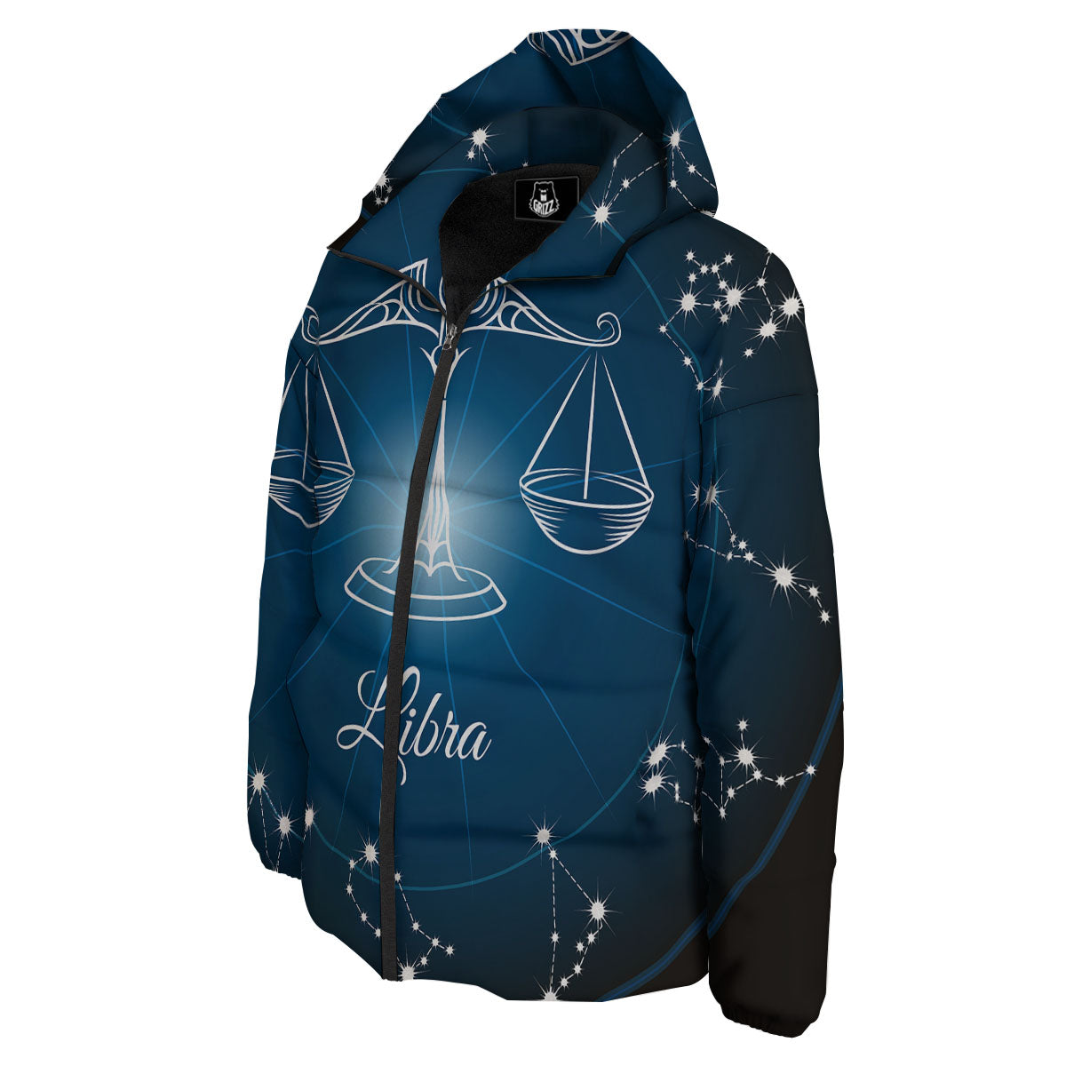 Constellation Libra Print Down Jacket-grizzshop