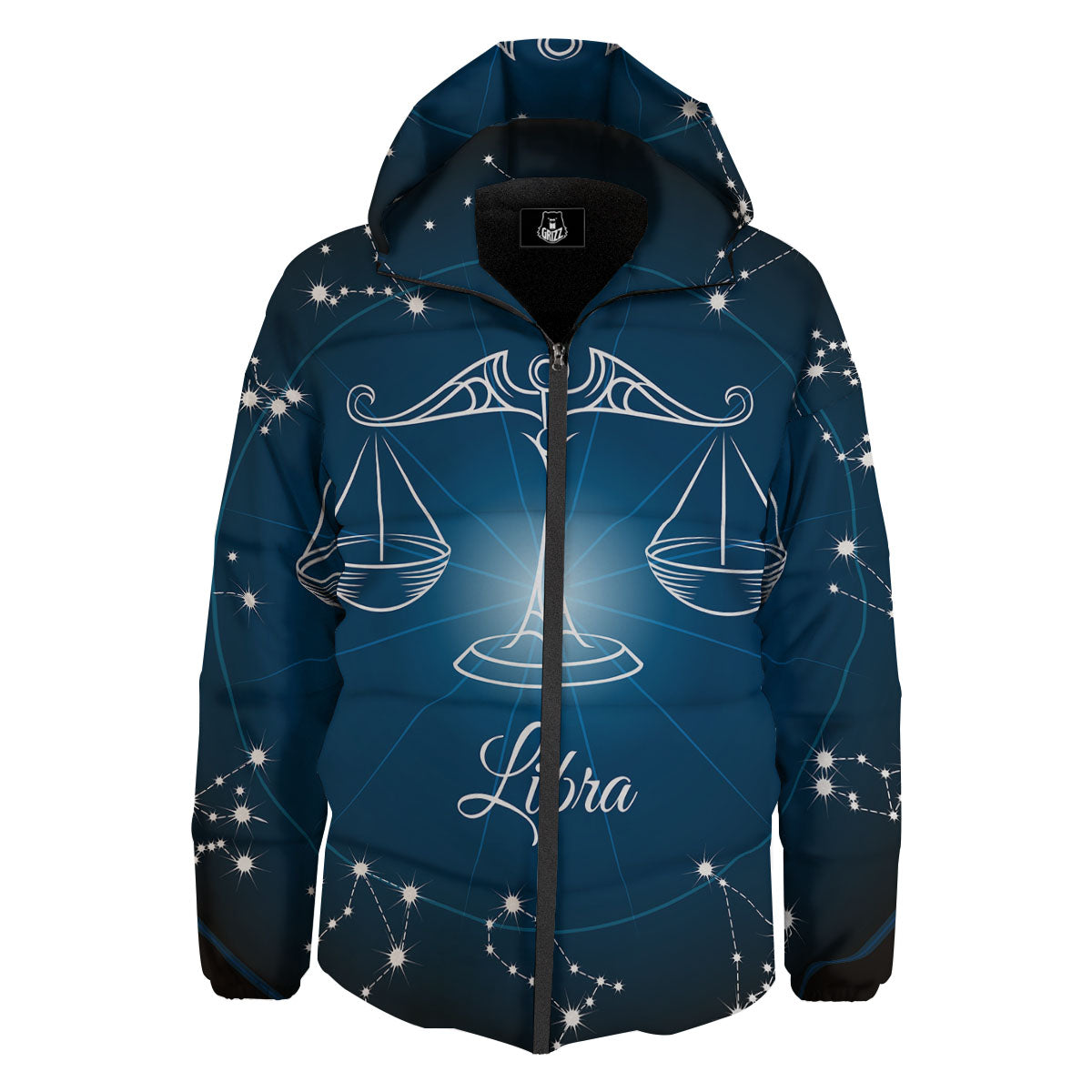 Constellation Libra Print Down Jacket-grizzshop