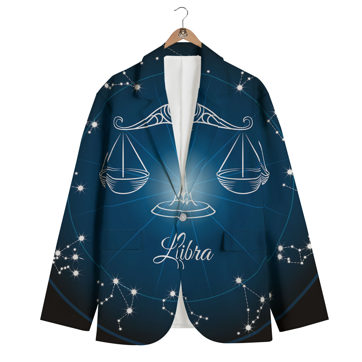 Constellation Libra Print Men's Blazer-grizzshop