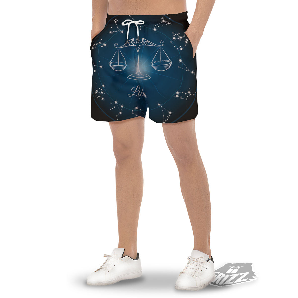 Constellation Libra Print Men's Gym Shorts-grizzshop
