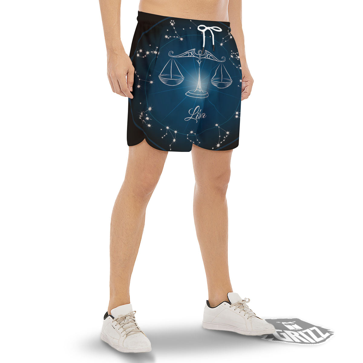 Constellation Libra Print Men's Gym Shorts-grizzshop