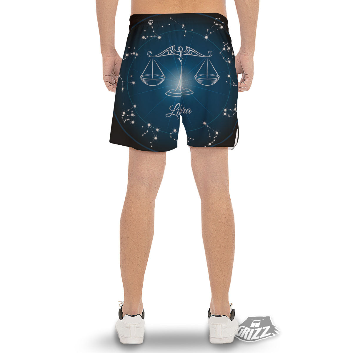 Constellation Libra Print Men's Gym Shorts-grizzshop