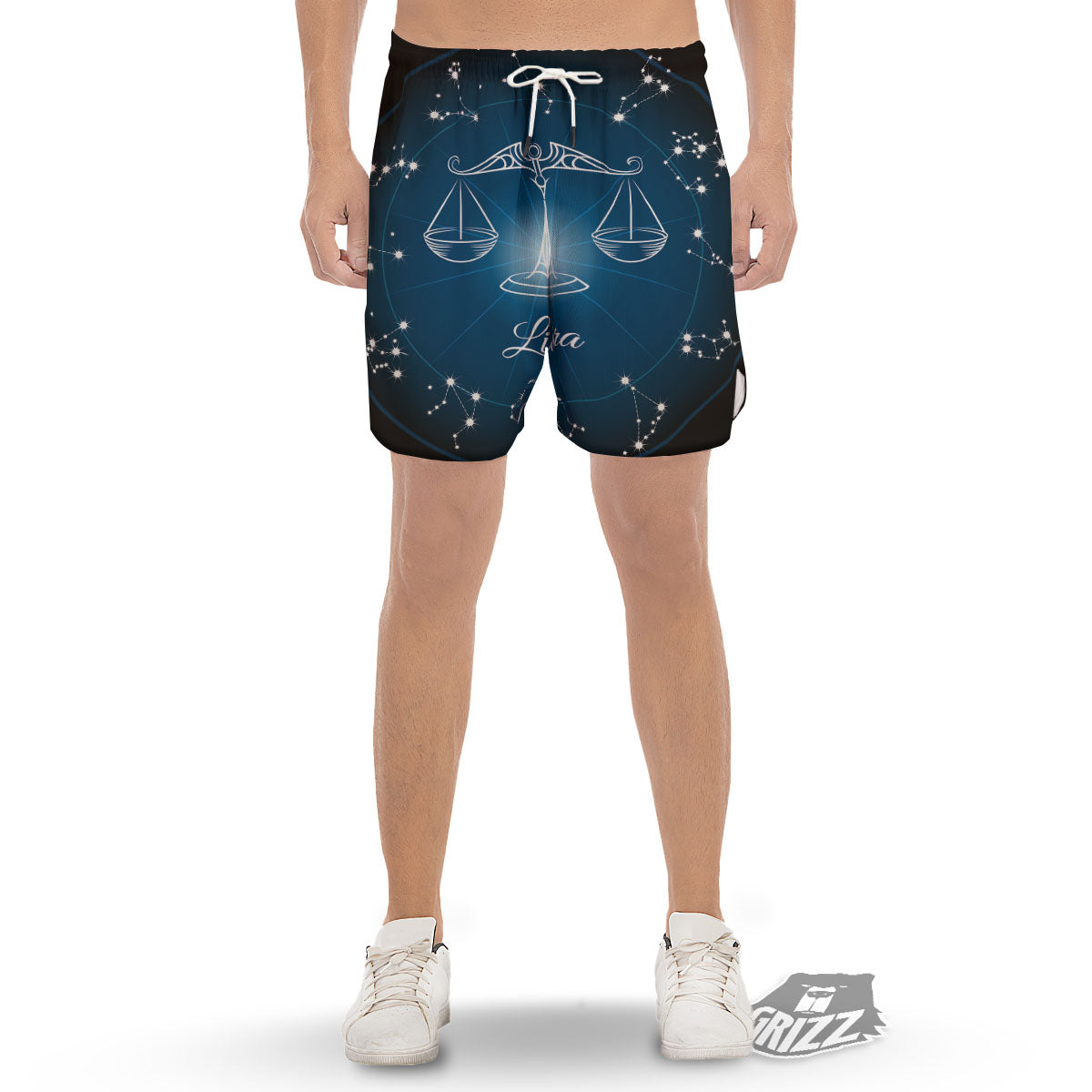 Constellation Libra Print Men's Gym Shorts-grizzshop