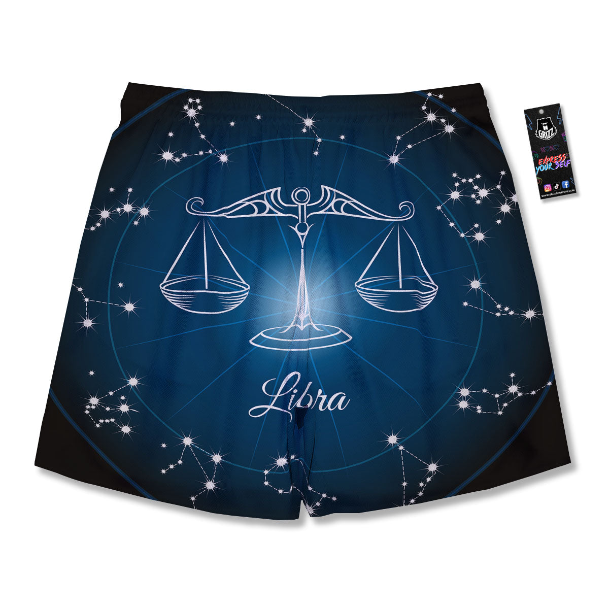 Constellation Libra Print Men's Running Shorts-grizzshop