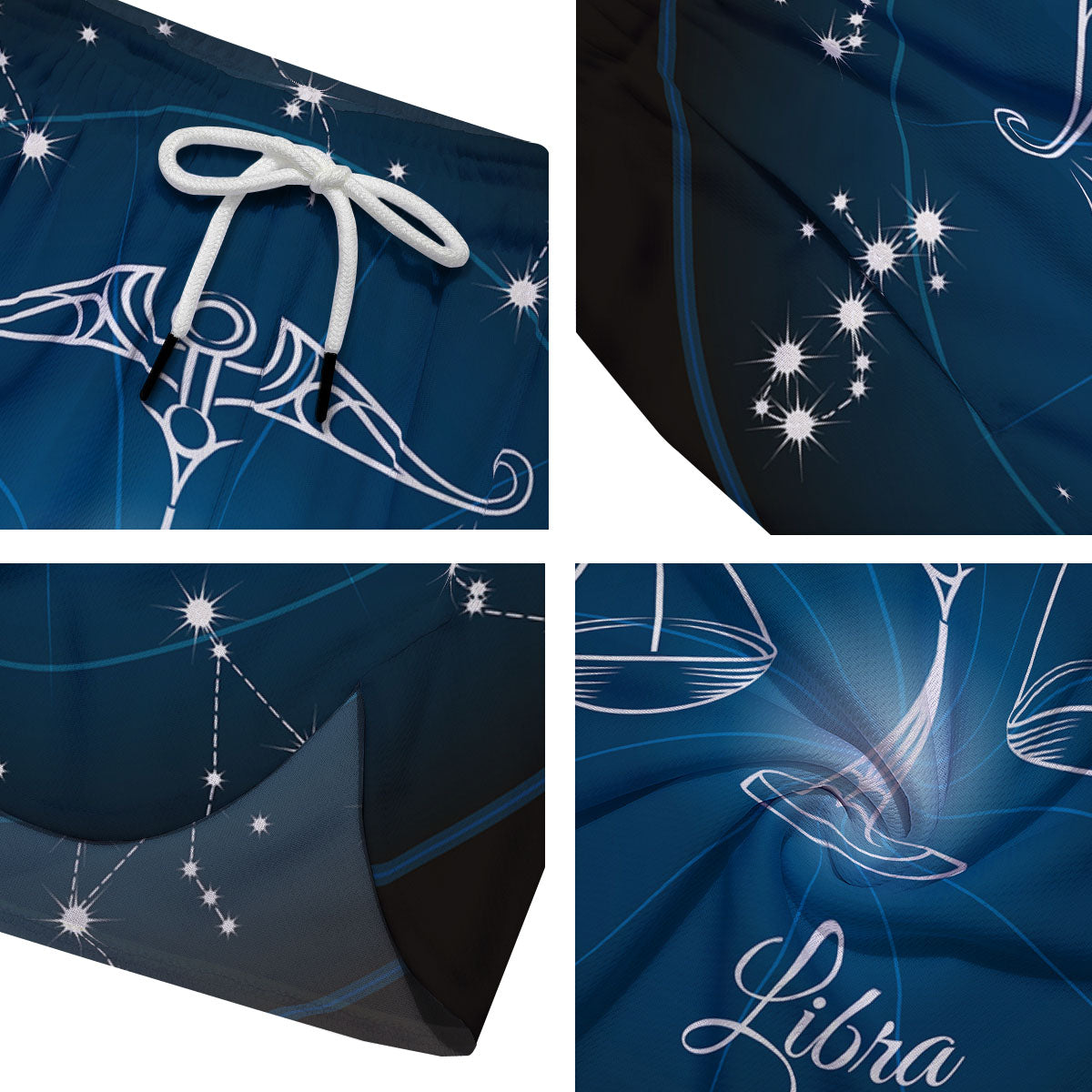 Constellation Libra Print Men's Running Shorts-grizzshop
