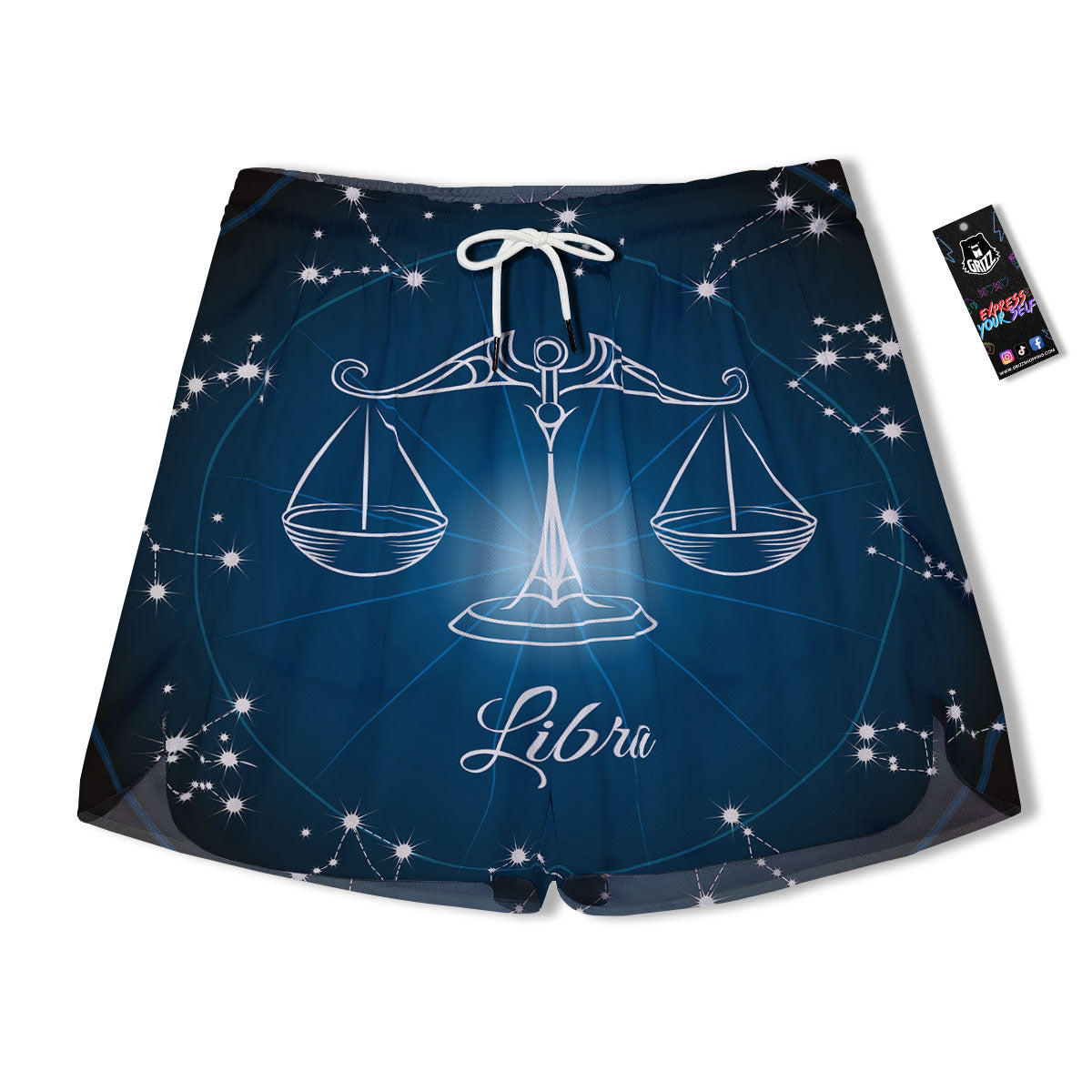 Constellation Libra Print Men's Running Shorts-grizzshop